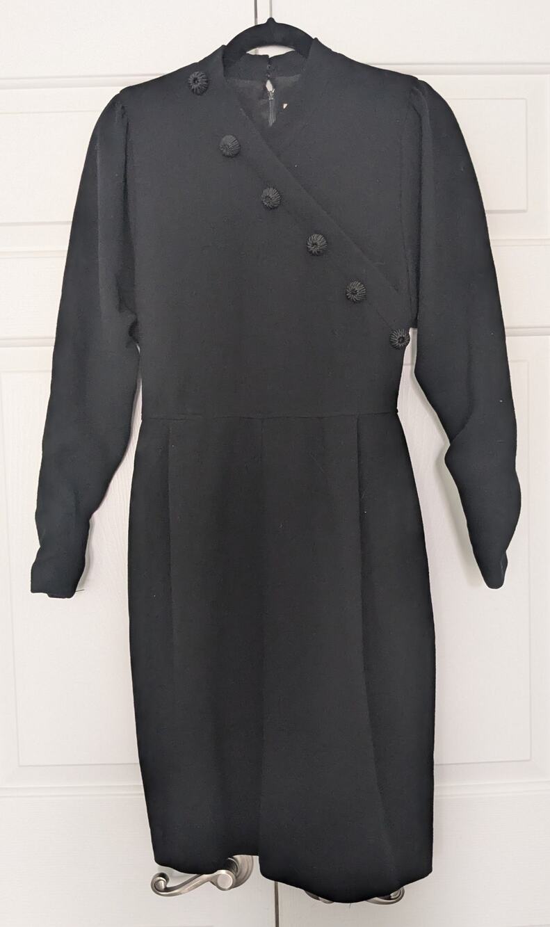 Vintage Oscar de la Renta Black Wool Knit Dress